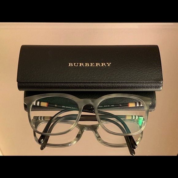 BURBERRY RARE Gray rims with side logo print eyeglasses - Picture 2 of 6